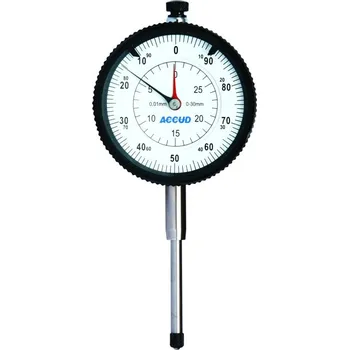 Úhloměr ACCUD 292-030-I přesný číselníkový úchylkoměr s opačným čtením 0-30mm ( 0.01mm ) s ouškem i s plochou zadní stranou 292-030-I
