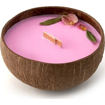 Svíčka Tropikalia Svíčka z kokosu - vůně Růže + 2 měsíce na vrácení zboží