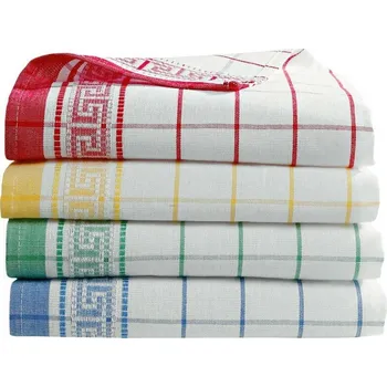 Utěrka Blancheporte Sladěné utěrky s mykénským vzorem, sady bílý podklad 4x 50x75 cm