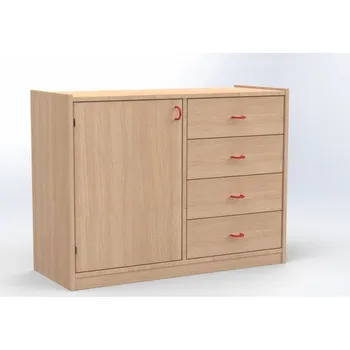 Komoda Skříňka kombinovaná jednodveřová se zásuvkami