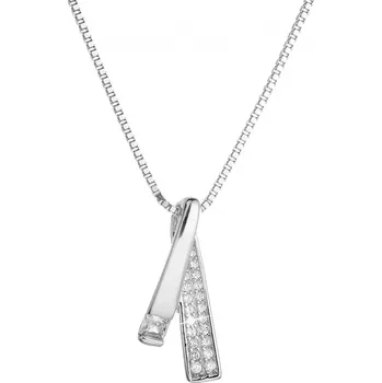 Náhrdelník Stříbrný náhrdelník stuha se zirkony 12054.1