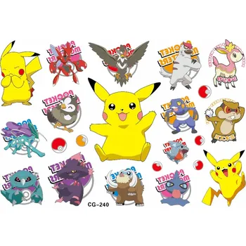 Odstranitelné tetování Dětské dočasné tetování - POKÉMON (1) - PIKACHU 10 (Značka: TAKARA TOMY)