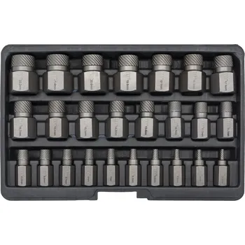 Bit Bity na vytahování zalomených šroubů, 3.2-22.2 mm, sada 25 dílů, Welzh (Welzh Werkzeug)