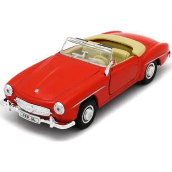 autíčko Welly Mercedes Benz 190 SL 55 convertible, červený, 1:34-39