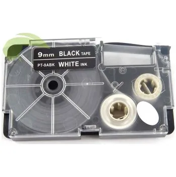 Pásek do tiskárny TONERSYP páska pro Casio XR-9ABK 9mm x 8m bílý tisk / černý podklad