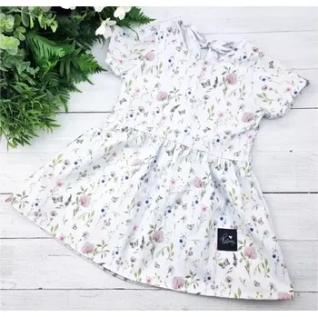 Dívčí šaty Princess šaty s krátkým rukávem - Flowers 86/92