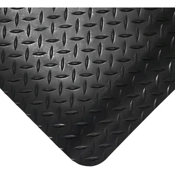 Rohožka FMT Černá gumová protiúnavová průmyslová rohož - 300 x 90 x 1,5 cm