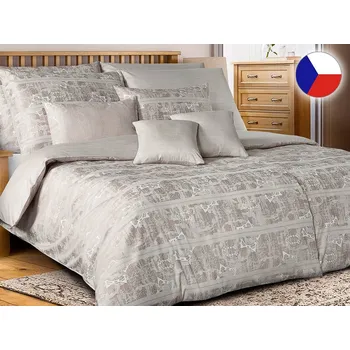 Povlečení Damaškové povlečení EXCELLENT 200x200, 2x 70x90 ORNELLA Florencia ornament světle hnědý