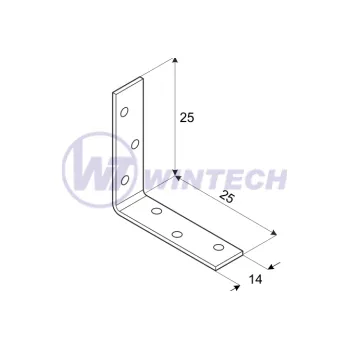Tesařské kování Úhelník úzký KW 25, 25x25x14, 1 ks TKAA025025A