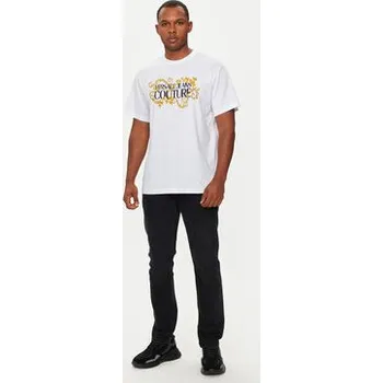 Versace Jeans Couture T-Shirt 77GAHE05 CJ00E Bílá Regular Fit M