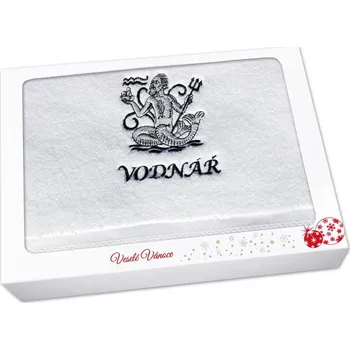 Vánoční dekorace Vánoční dárkové balení ručníku Znamení Vodnář bílá/šedá