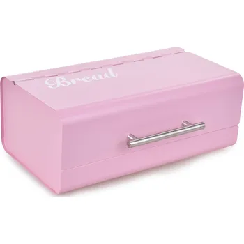chlebník GOURMET | kovový chlebník s otevíracím víkem růžový Dedra