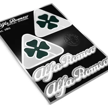 samolepka Oficiální sada samolepek Alfa Romeo 2x čtyřlístek a 2x nápis