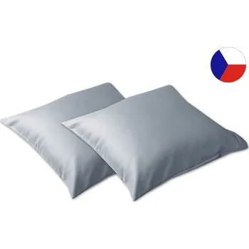 Dekorativní polštářek Saténový dekorační polštářek 40x40 EXCELLENT ORNELLA Tanec květin tmavě šedý hladký