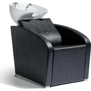 Kadeřnické křeslo Mycí box elegantně, Croco černý