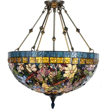 Clayre&Eef Gloria - závěsné světlo v Tiffany stylu multicolour, mosaz 6 x 60 W - Doprava zdarma