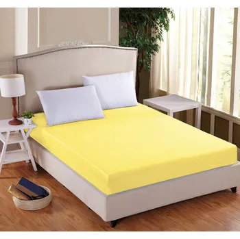 Prostěradlo Luxusní napínací mako-jersey prostěradlo s lycrou do postýlky DELUXE 60x120cm / 20cm elastické, světle žluté