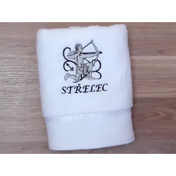 Ručník Luxusní ručník se znamením STŘELEC 450g bílá/šedá