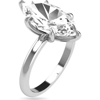 Prsten Obruč z bílého zlata solitaire pro 3ct diamant Anna, 14K CSTM3W-300 + dárkové balení LUXUS zdarma