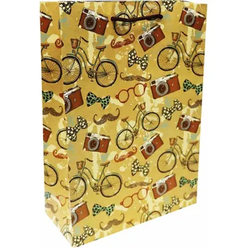 Dárková taška Dárková taška S koly 26x33cm kraftova