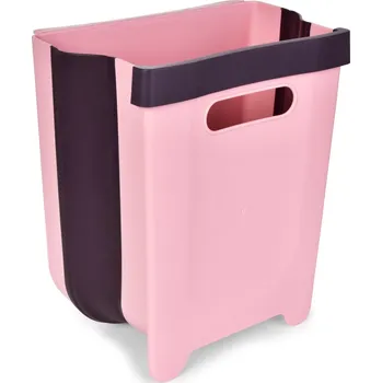 Odpadkový koš COMPACTOR | 7 L | skládací kuchyňský zbytkovník závěsný na dvířka linky pastelově růžový Dedra