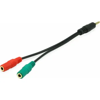 Audio kabel Equip Jack 3,5 mm – Jack 3,5 mm x2 kabel 0,15 m černý (147943)