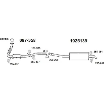 Filtr pevných částic filtr pevných čás. výroba AS Bosal 97-358A