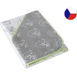 Dětská osuška pro miminko s kapucí 100x100 Medvědi světlá/hráškově zelená