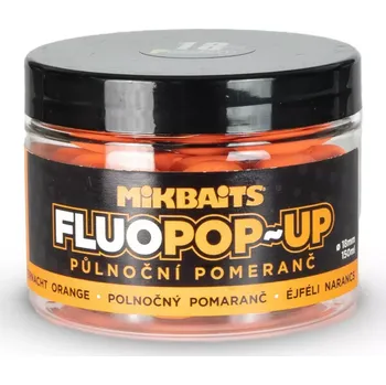 Boilies MIKBAITS Plovoucí fluo boilie 150ml - Půlnoční pomeranč 18mm