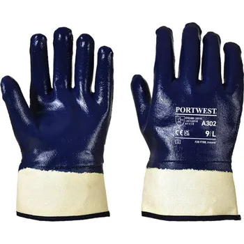 Pracovní rukavice PORTWEST Rukavice A302 Nitrile Safety Cuff POR-A302NARL L Navy