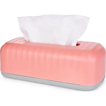 Úložný box BEAUTY | plastový box / krabička na papírové kapesníky lososová Dedra