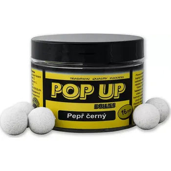 Boilies CARP SERVIS VÁCLAVÍK Pop up dóza / 50 g / 16 mm - PEPŘ ČERNÝ