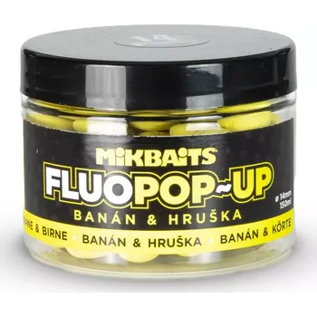 Boilies MIKBAITS Plovoucí fluo boilie 150ml - Banán Hruška 14mm