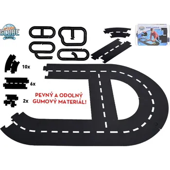 autodráha Mikro trading Kids Globe Traffic - Autodráha gumová - obvod 307,5 cm