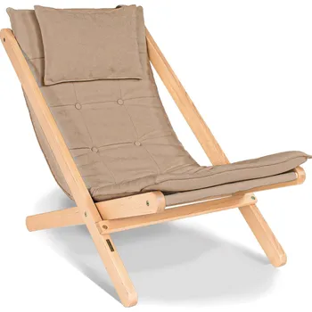 Zahradní lehátko Skládací lehátko BREEZIO 02 z masivu/béžové