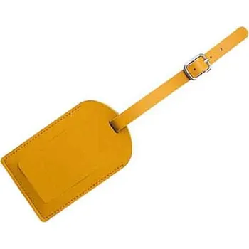 Příslušenství k zavazadlu Koženková jmenovka / visačka na kufr - žlutá