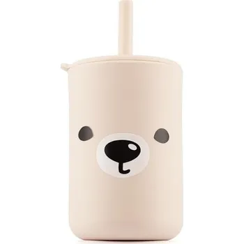 Kidnort Silikonový hrnek s brčkem Retter světlý