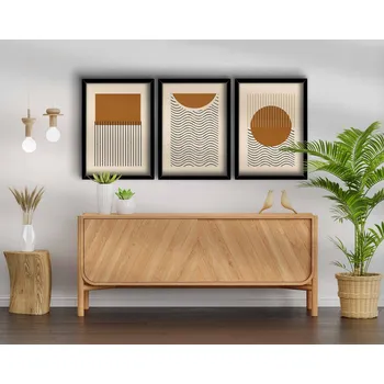 Obraz ASIR Dekorativní obraz MDF Tvary a linky 3 ks