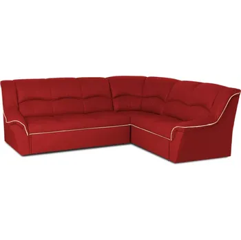 Sedací souprava Kožená rohová sedací souprava DUBAJ LUX XL II, pravá, červená/bílá (K-55/K-1)