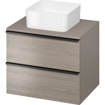 Nábytek Skříňka Cersanit Virgo 60 s deskou šedá černá úchytka, S522-023