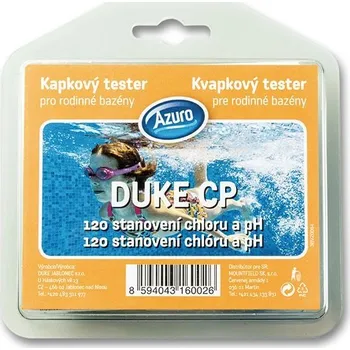 bazénový tester Azuro Duke CP kapkový tester pH, Cl 120 ks