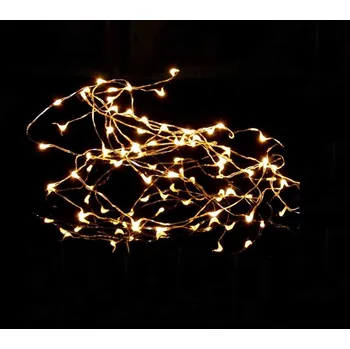 Vánoční dekorace Řetěz na baterie drátek 20 micro LED 95 cm teplá bílá na 2 x AA