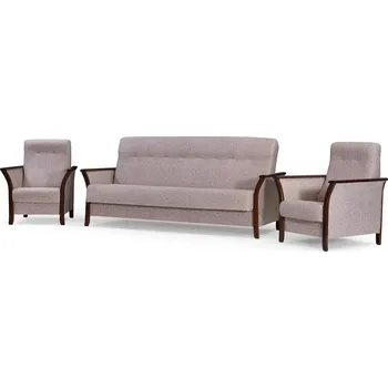 Sedací souprava Sedací souprava Roko 3+1+1, béžová/ořech (new cappucino)