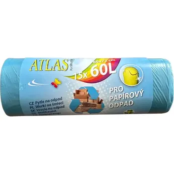 Pytle na odpadky Pytle na odpad papír 2896 60 l modré, 60 x 72 cm