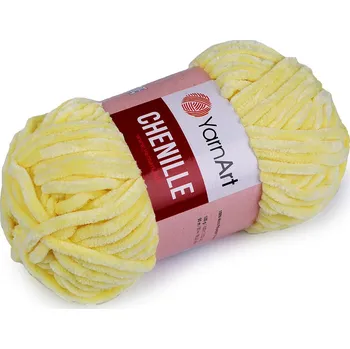 Galanterie Pletací žinylková příze Chenille 100 g žlutá světlá 1ks