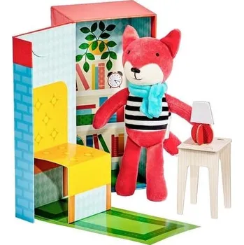 plyšák Petit Collage Plyšová liška v knihovně