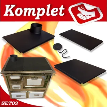 Sporák na tuhá paliva Kompletní set plátů na sporák K3 levý vývod
