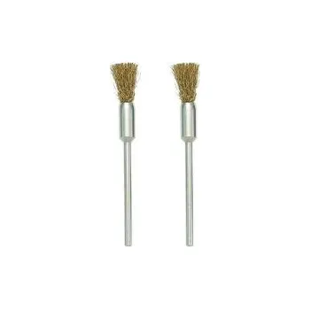 Drátěný kartáč 2ks Mosazný kartáč štětecový 8mm, stopka 2,35mm Proxxon