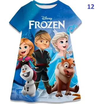 Dívčí tričko Frozen (Ledové království) Dětské šaty s 3D potiskem na motivy oblíbené pohádky " Ledové království" Barva: 12 (TQDX-09042), Velikost: 130/7-8 let
