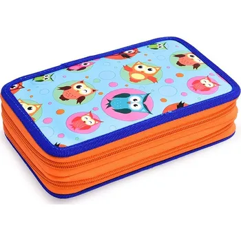 Penál PENÁL dvoupatrový modré sovy